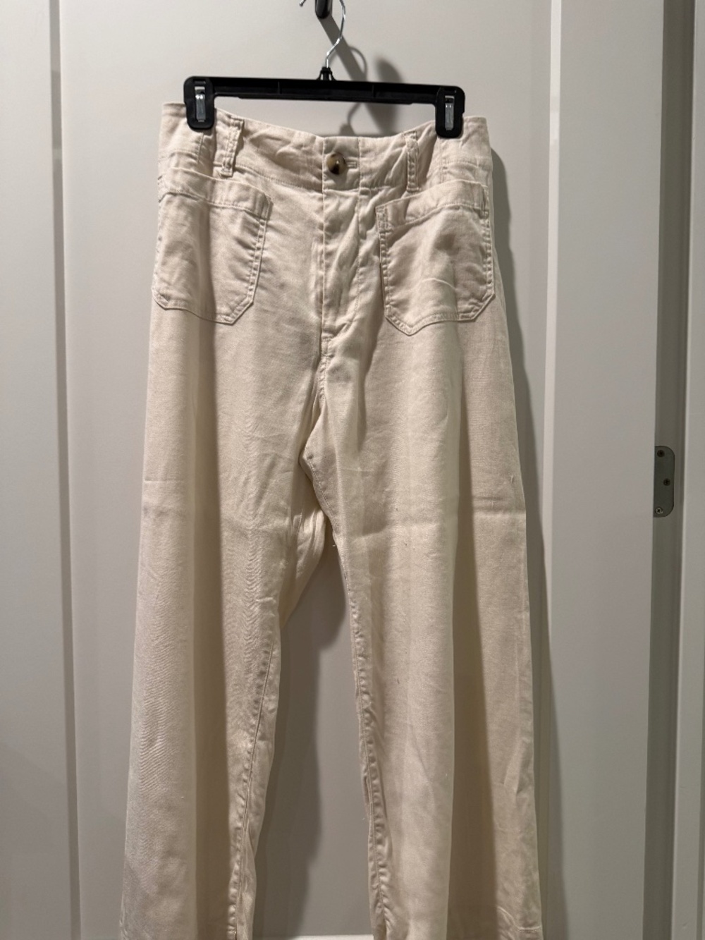 Anthropologie Maeve Collete Off White Linen Blend Pants 8